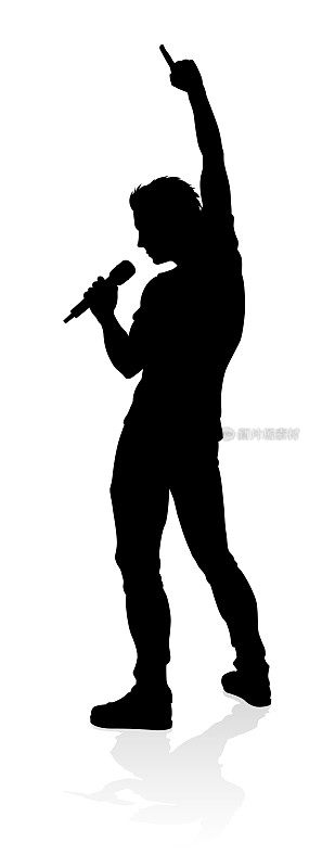 Singer Pop Country or Rock Star Silhouette